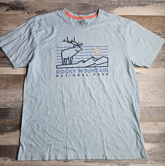 Kastlfel Graphic Tshirt Size Large Rocky Mountain National Park Light Blue - Picture 1 of 8